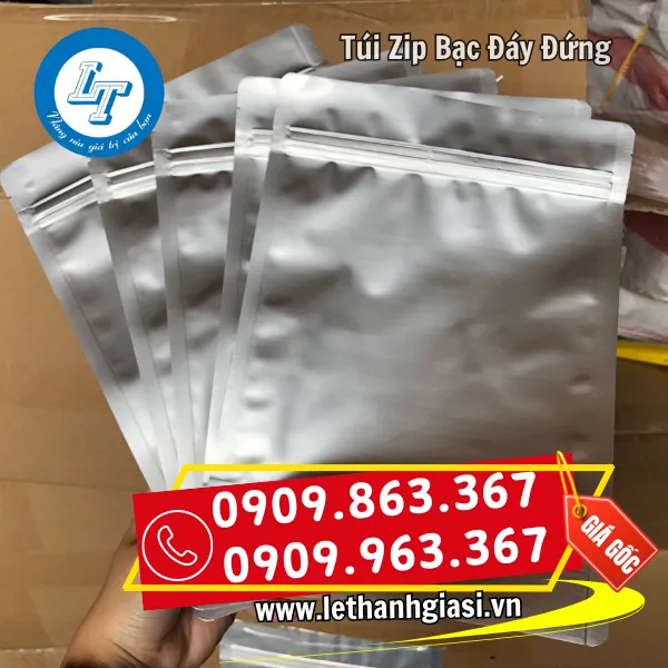TÚI ZIPPER BẠC ĐÁY ĐỨNG