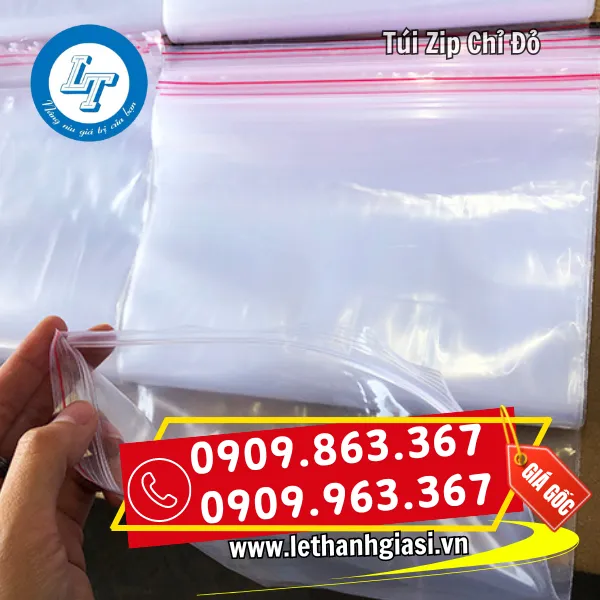 TÚI ZIPPER CHỈ ĐỎ