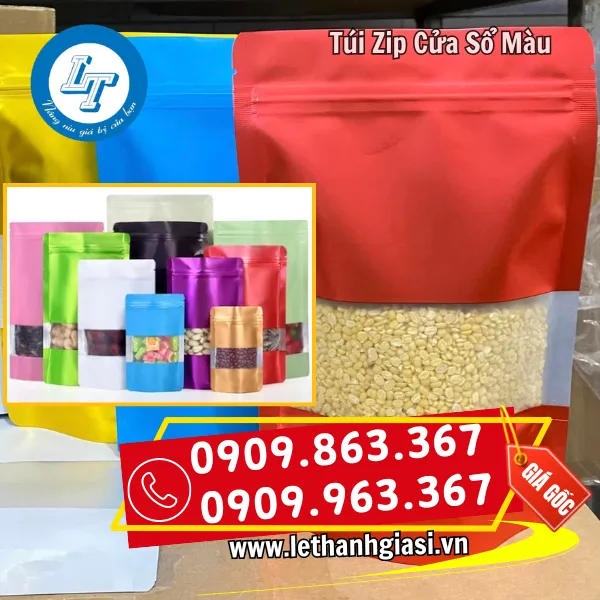 TÚI ZIP CỬA SỔ MÀU