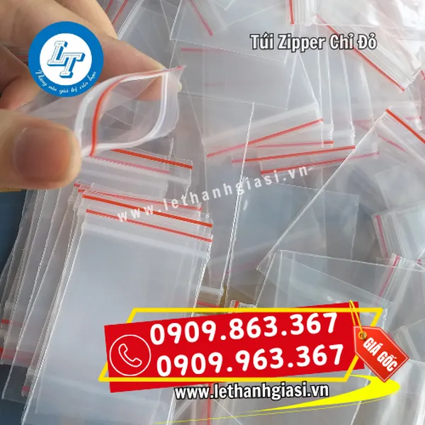 TÚI ZIPPER CHỈ ĐỎ