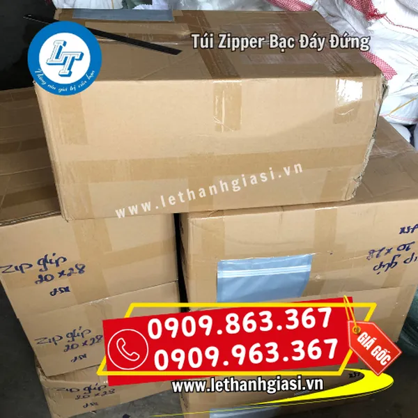 TÚI ZIPPER BẠC ĐÁY ĐỨNG