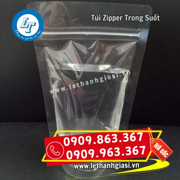 TÚI ZIPPER TRONG SUỐT ĐÁY ĐỨNG