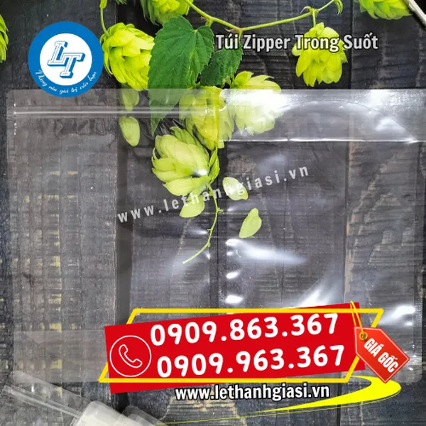 TÚI ZIPPER TRONG SUỐT ĐÁY ĐỨNG