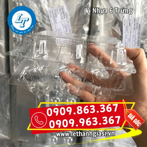 VỈ NHỰA ĐỰNG 6 TRỨNG GÀ VỊT