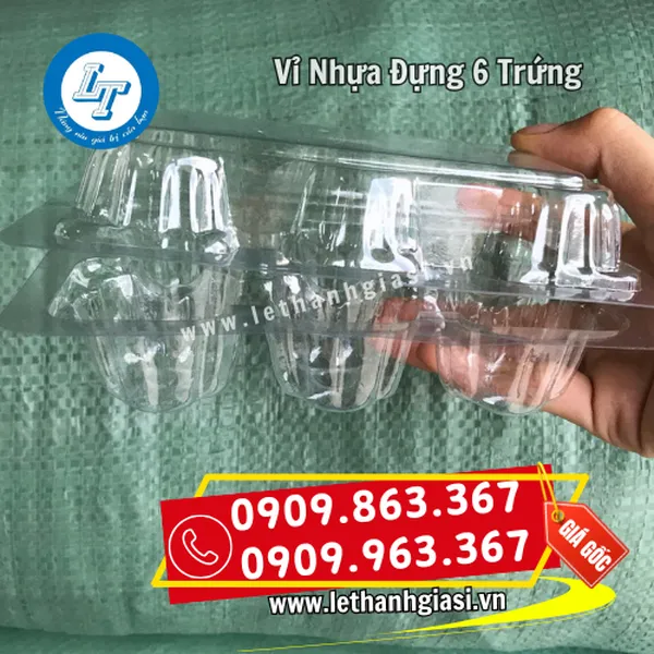 VỈ NHỰA ĐỰNG 6 TRỨNG GÀ VỊT