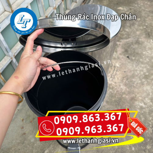 thùng rác inox đạp chân có ruột nhựa quai xách thùng rác inox đạp chân có ruột nhựa quai xách