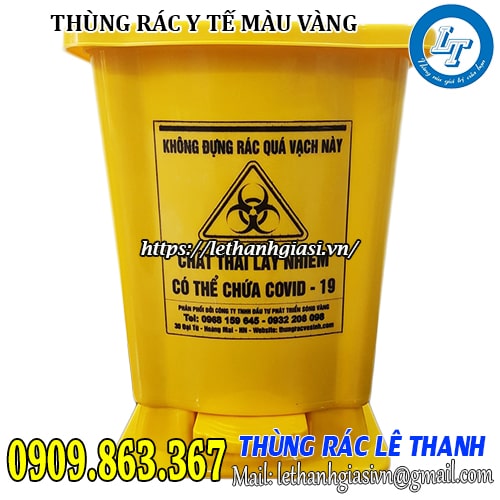thùng rác y tế 15 lít màu vàng thùng rác y tế 15 lít màu vàng chứa chất thải lây nhiễm