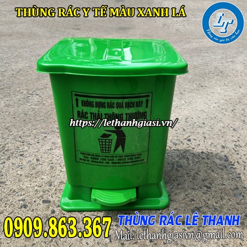 thùng rác y tế 15 lít màu xanh lá thùng rác y tế 15 lít màu xanh lá chứa chất thải thông thường