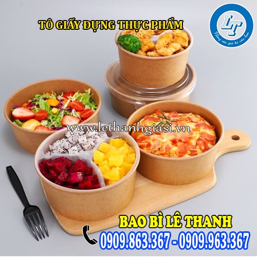 Tô giấy đựng thực phẩm đa dạng mẫu mã kích thước Tô giấy đựng thực phẩm đa dạng mẫu mã kích thước