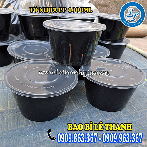 tô nhựa pp 1000ml màu đen tô nhựa pp 1000ml màu đen