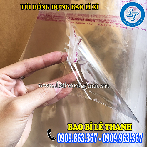 túi bóng đựng bao lì xì có đường băng keo dán miệng túi túi bóng đựng bao lì xì có đường băng keo dán miệng túi