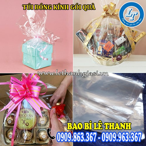 túi bóng kính trong suốt gói quà