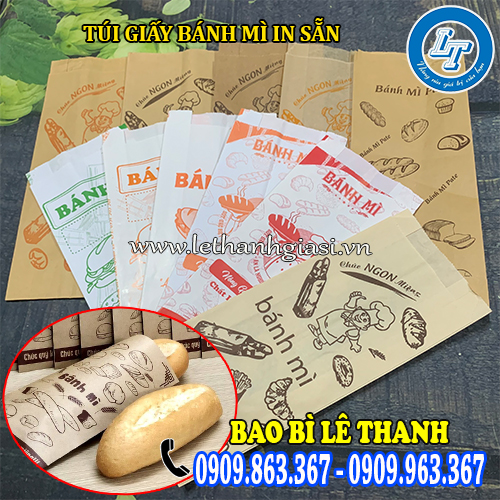túi giấy bánh mì in sẵn nhiều kích cỡ họa tiết túi giấy bánh mì in sẵn nhiều kích cỡ họa tiết