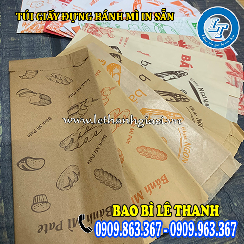 túi giấy bánh mì in sẵn túi giấy bánh mì in sẵn