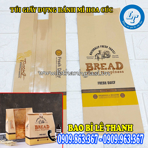 túi giấy đựng bánh mì hoa cúc túi giấy đựng bánh mì hoa cúc