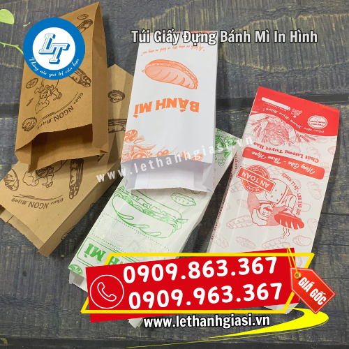 túi giấy đựng bánh mì in hình thân thiện với môi trường túi giấy đựng bánh mì in hình thân thiện với môi trường