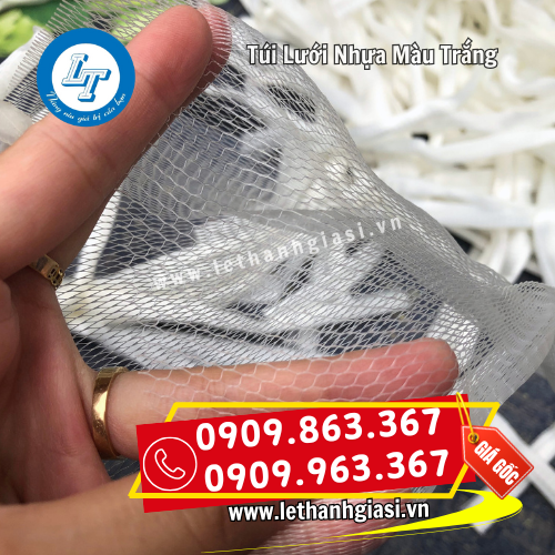túi lưới nhựa màu trắng ô lưới đều nhau túi lưới nhựa màu trắng ô lưới đều nhau