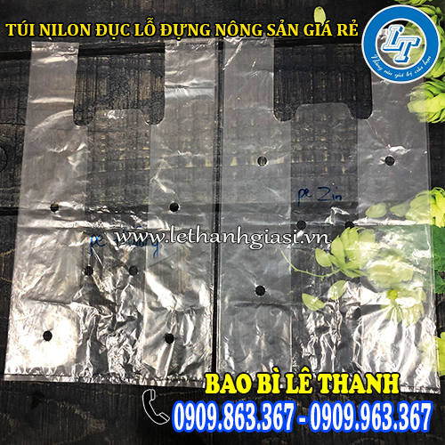 túi nilon đục lỗ đựng nông sản bề mặt trong suốt túi nilon đục lỗ đựng nông sản bề mặt trong suốt