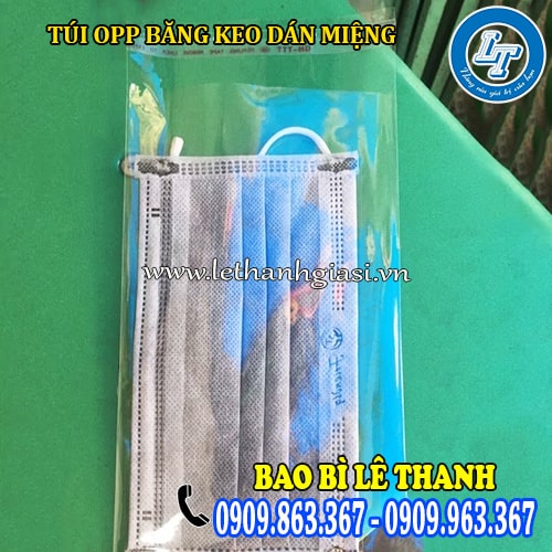 túi opp băng keo dán miệng đựng khẩu trang túi opp băng keo dán miệng đựng khẩu trang