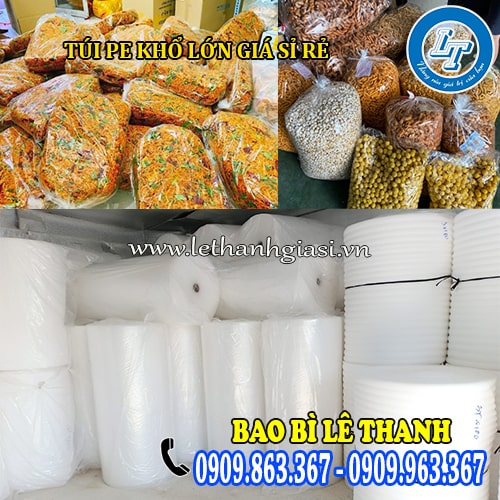 Túi PE khổ lớn đựng hàng tiện lợi Túi PE khổ lớn đựng hàng tiện lợi