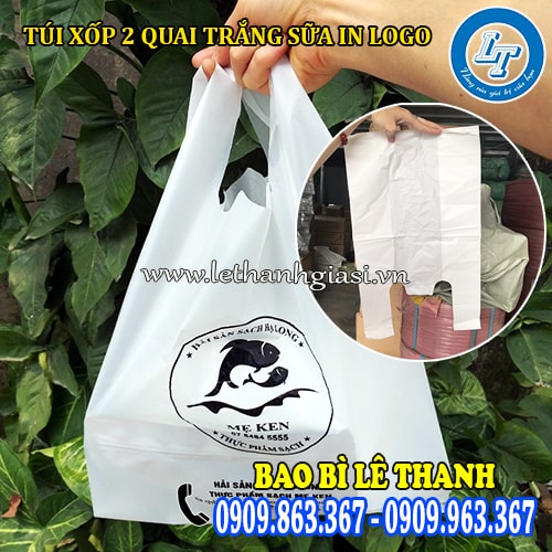 túi xốp 2 quai trắng sữa giá rẻ in logo túi xốp 2 quai trắng sữa giá rẻ in logo