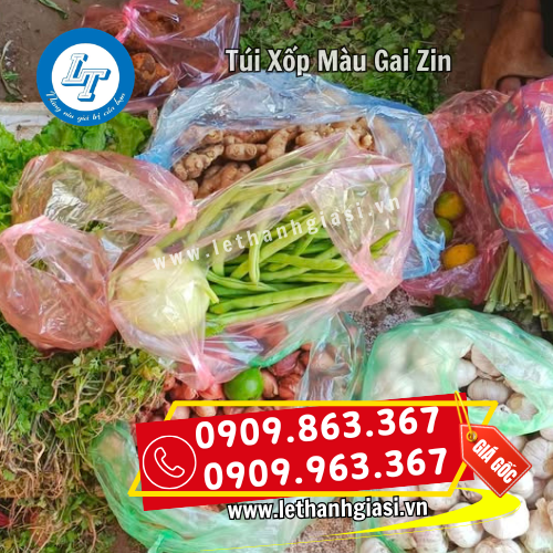 túi xốp màu gai zin đựng rau củ thực phẩm túi xốp màu gai zin đựng rau củ thực phẩm