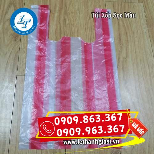 túi xốp sọc màu chất lượng 2 quai xách túi xốp sọc màu chất lượng 2 quai xách