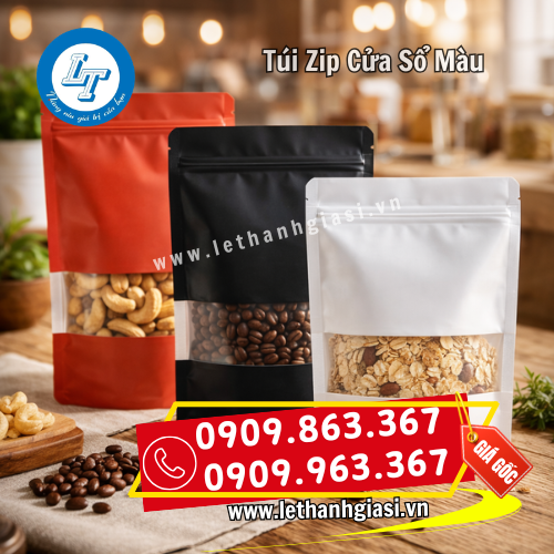 túi zip cửa sổ màu bao bì đẹp mắt túi zip cửa sổ màu bao bì đẹp mắt