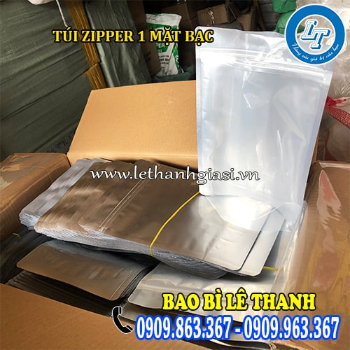 Túi zipper đựng thực phẩm chất lượng an toàn giá sỉ Túi zipper 1 mặt bạc giá sỉ rẻ tận xưởng