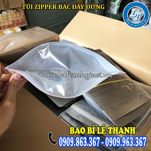 đáy túi ép xếp chắc chắn đáy túi zip bạc đáy đứng ép xếp ít chiếm diện tích