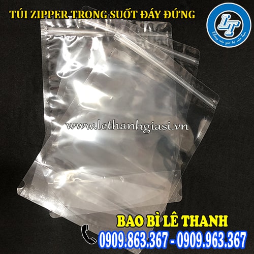 túi zip đáy đứng có bề mặt trong suốt túi zip đáy đứng có bề mặt trong suốt