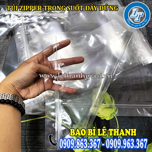 túi zipper trong suốt đáy đứng bóng đẹp chất lượng túi zipper trong suốt đáy đứng bóng đẹp chất lượng