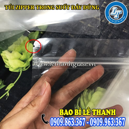 túi zipper trong suốt đáy đứng có dấu xé tiện lợi túi zipper trong suốt đáy đứng có dấu xé tiện lợi