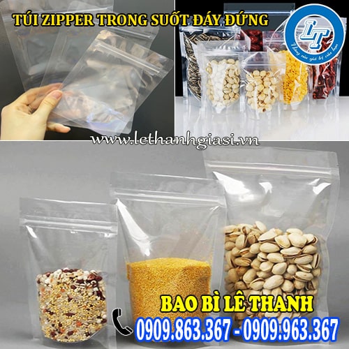 kích thước túi zipper trong suốt đáy đứng đa dạng kích thước túi zipper trong suốt đáy đứng đa dạng