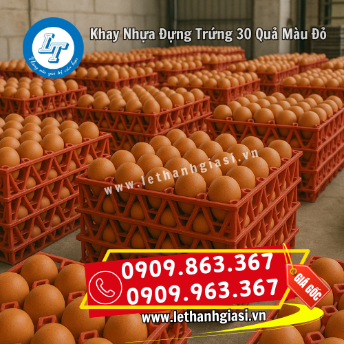 khay nhựa đựng trứng 30 quả màu đỏ khay nhựa đựng trứng 30 quả màu đỏ