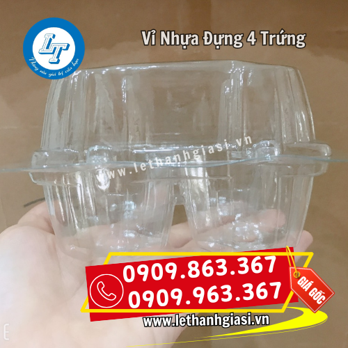 vỉ nhựa pet đựng 4 trứng nhỏ gọn vừa tay cầm vỉ nhựa pet đựng 4 trứng nhỏ gọn vừa tay cầm