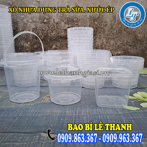 xô nhựa đựng trà sữa giá rẻ dung tích 500ml 700ml 1000ml xô nhựa đựng trà sữa giá rẻ dung tích 500ml 700ml 1000ml