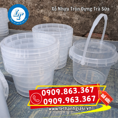 xô nhựa tròn đựng trà sữa nhiều dung tích xô nhựa tròn đựng trà sữa nhiều dung tích