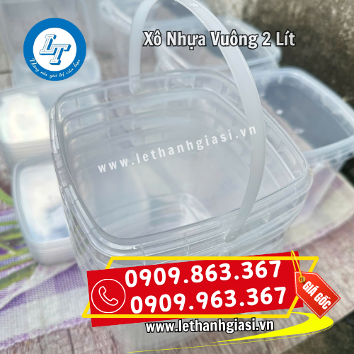 xô nhựa vuông 2 lít xếp chồng ít tốn diện tích xô nhựa vuông 2 lít xếp chồng ít tốn diện tích