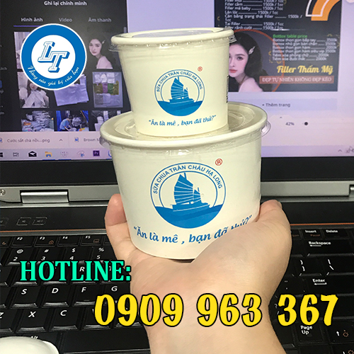 NƠI BÁN TÔ GIẤY ĐỰNG KEM GIÁ RẺ TẠI TPHCM cốc giấy đựng sữa chua trân châu hạ long