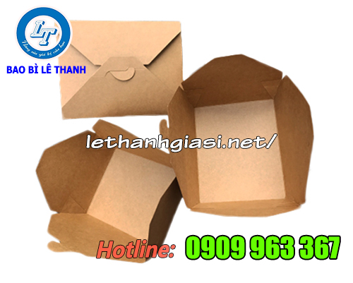 NHÀ CUNG CẤP HỘP GIẤY ĐỰNG THỨC ĂN UY TÍN, GIÁ RẺ TẠI TPHCM HỘP GIẤY NẮP GÀI