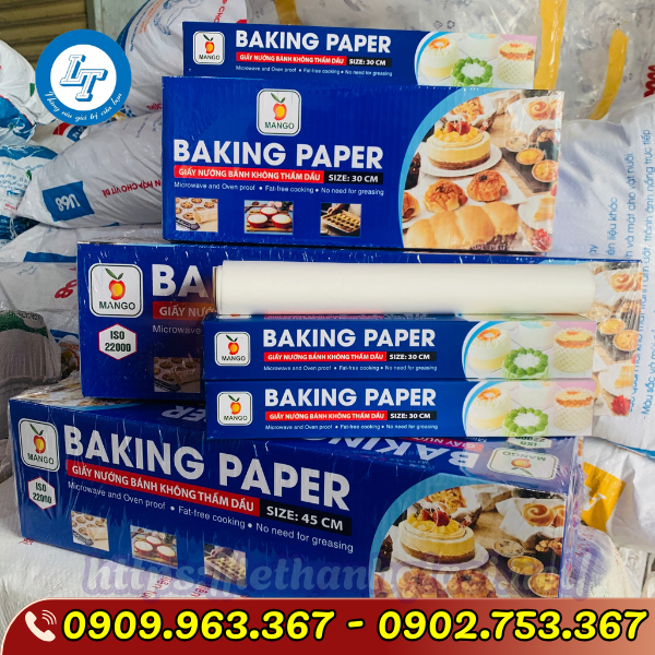 GIẤY NẾN NƯỚNG BÁNH CUỘN NHỎ GIÁ SỈ THÙNG 24 CUỘN giấy nướng bánh khôgn thấm dầu