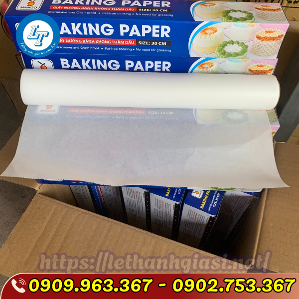 GIẤY NẾN NƯỚNG BÁNH CUỘN NHỎ GIÁ SỈ THÙNG 24 CUỘN giấy nướng bánh không thấm dầu
