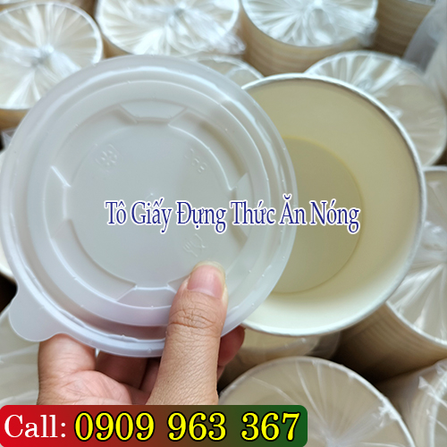 TÔ GIẤY ĐỰNG THỨC ĂN NÓNG GIÁ SỈ TẠI TPHCM tô giấy có nắp
