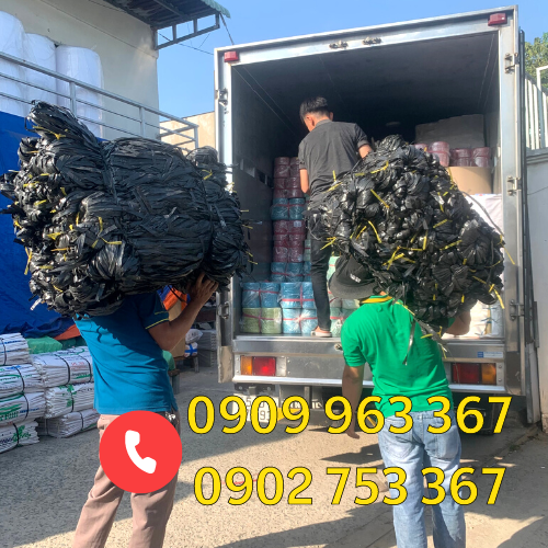 Bán dây nilon bẹ đen bóng cột hàng giá rẻ bán sỉ dây nilon đen