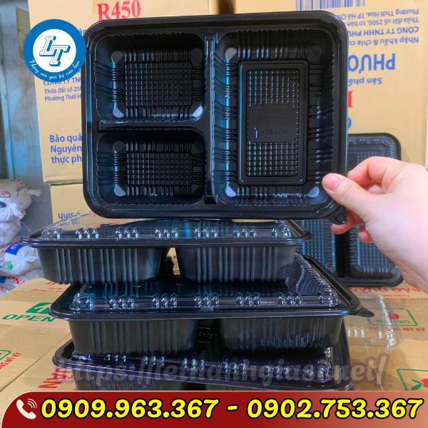 HỘP NHỰA 3 NGĂN ĐẾ ĐEN HỘP NHỰA 3 NGĂN ĐẾ ĐEN