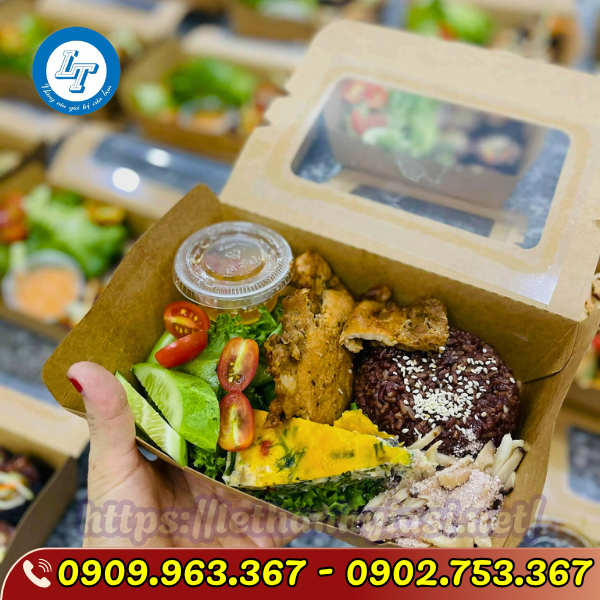 SỈ RẺ HỘP GIẤY KRAFT ĐỰNG THỨC ĂN CÓ SẴN TẠI TPHCM hộp giấy kraft nắp cửa sổ