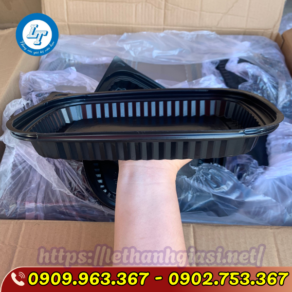 HỘP NHỰA ĐẾ ĐEN HT203 khay nhựa đế đen 1 ngăn