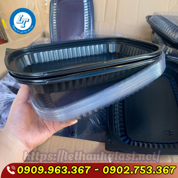 HỘP NHỰA ĐẾ ĐEN HT203 hộp nhựa đế đen nắp nhựa trong