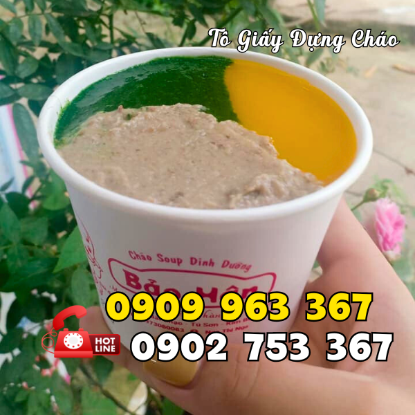 NƠI BÁN TÔ GIẤY ĐỰNG CHÁO TRẺ EM IN SẴN tô giấy dùng 1 lần